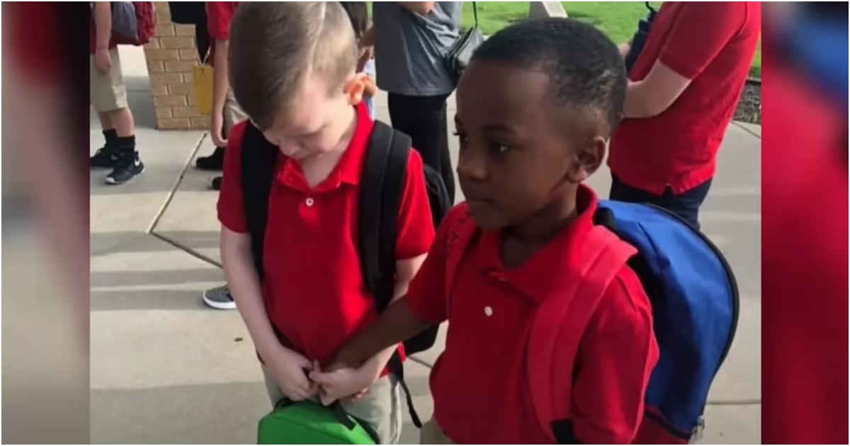 Boy sweetly consoles crying classmate with autism on first day of school